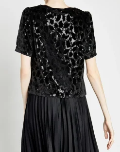Top en Velours & Sequins Casey noir