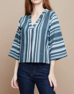 Top Ferah Essaouira Stripes vert sapin/vert pâle