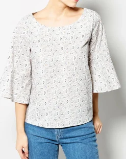 Top French en Coton ample crème