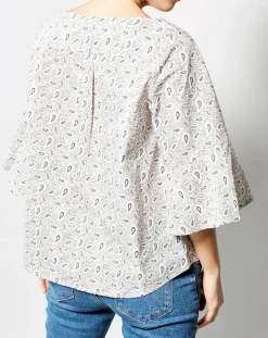 Top French en Coton ample crème