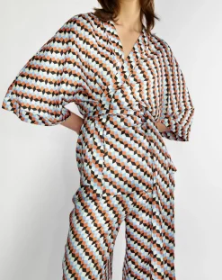 Top Kimono fluide Vieran imprimé multicolore