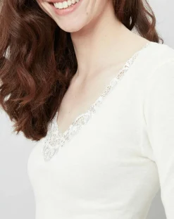 Top Laine et Soie ivoire