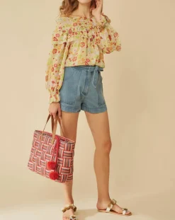 Top Liberty Jane à fleurs vert/multicolore