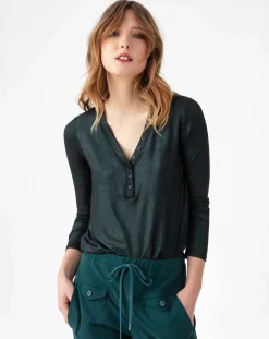 Top Manches Longues Stella irise emeraude