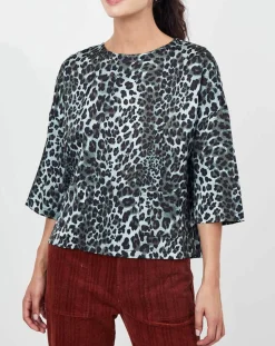 Top Nectarine Léopard vert/noir