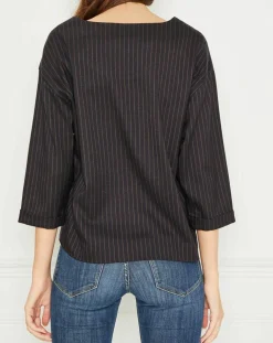 Top rayures & boutons Hania marine