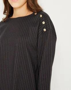 Top rayures & boutons Hania marine