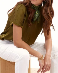 Top satiné Must vert