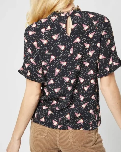 Top Tijuana imprimé noir