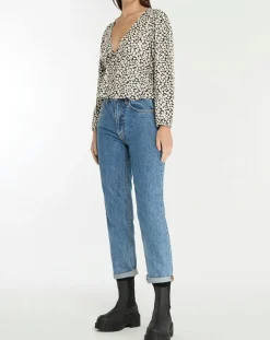 Top Time goes by daisy print multicolore