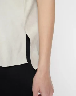 Top Velours beige clair