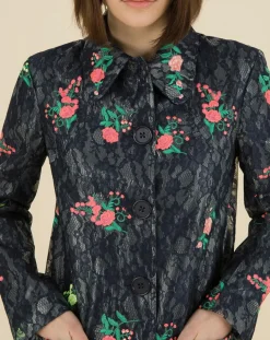 Trench broderies dentelle Rainy Day bleu marine