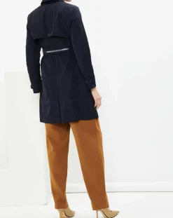 Trench Croisé Ceinture Scacco bleu marine