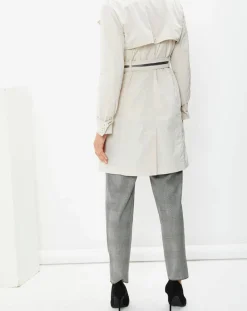 Trench Croisé Ceinture Scacco beige