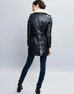 Trench en Cuir Electra noir
