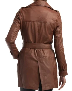 Trench en Cuir Esmeralda cognac
