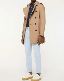 Trench mi-long beige foncé