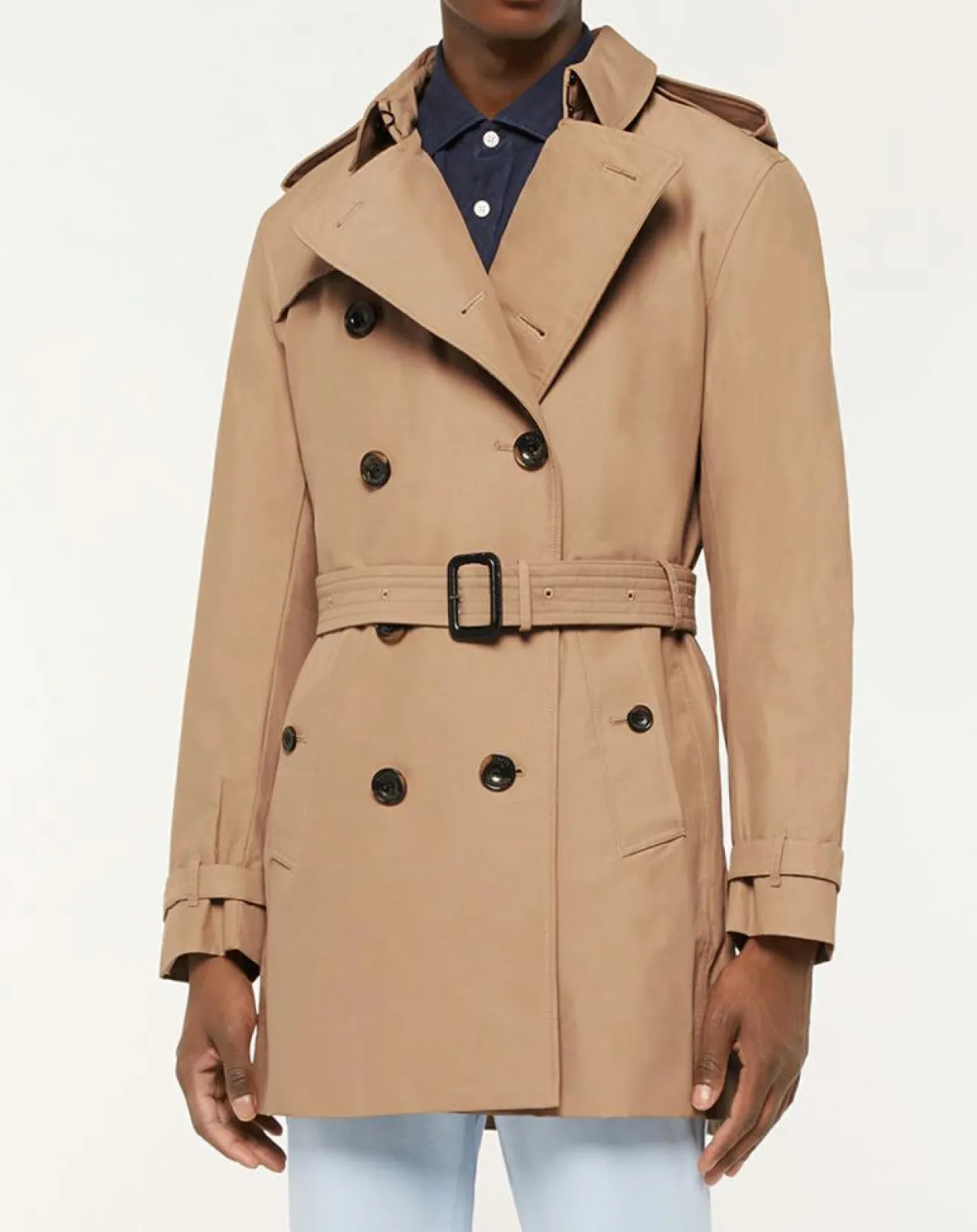 Trench mi-long beige foncé
