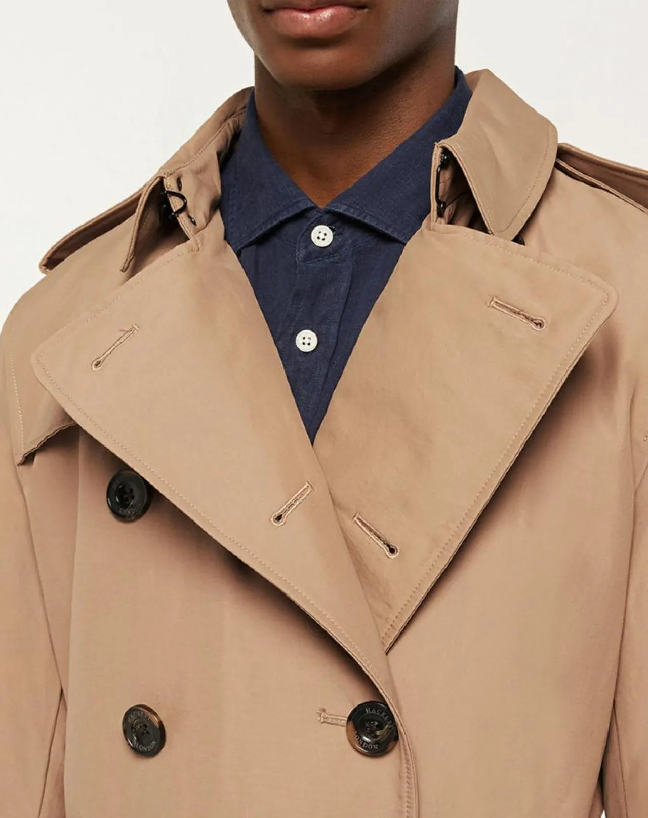 Trench mi-long beige foncé