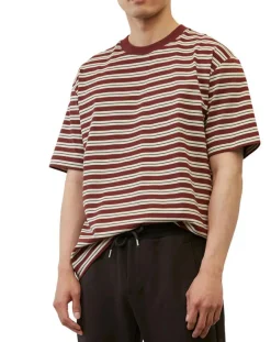 T-Shirt 100% Coton Bio col rond rayé rouge/blanc