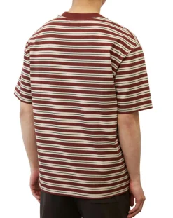 T-Shirt 100% Coton Bio col rond rayé rouge/blanc