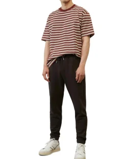 T-Shirt 100% Coton Bio col rond rayé rouge/blanc