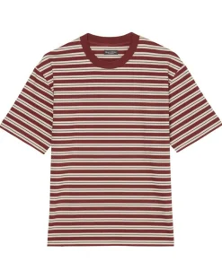T-Shirt 100% Coton Bio col rond rayé rouge/blanc