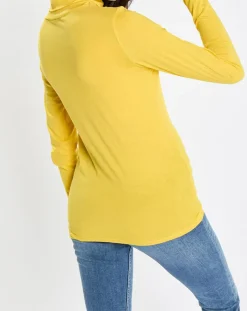 T-Shirt 100% Coton Bio col roulé jaune
