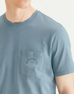 T-Shirt 100% Coton Bio Logo Pocket bleu