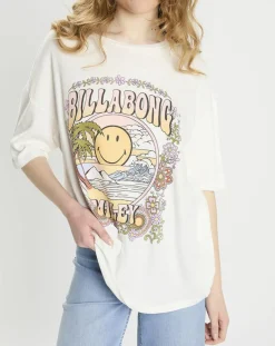 T-Shirt 100% Coton Bio Smiley blanc/multicolore