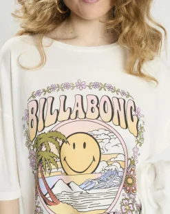 T-Shirt 100% Coton Bio Smiley blanc/multicolore