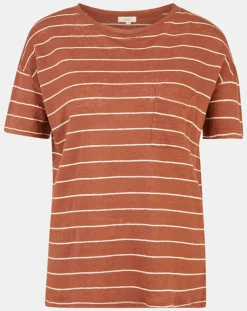 T-Shirt 100% Lin Cinthia marron