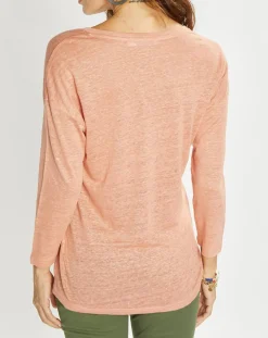 T-Shirt 100% Lin Essential pêche