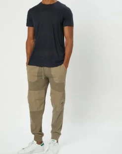 T-Shirt 100% Lin manches courtes Col Rond bleu marine