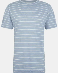 T-Shirt 100% Lin Marinière bleu clair