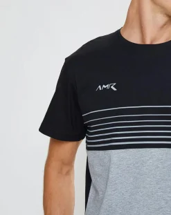 T-Shirt Aston Martin Racing rayé noir