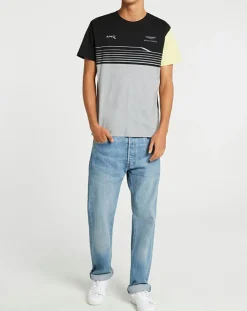 T-Shirt Aston Martin Racing rayé noir