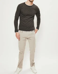 T-Shirt Basic rayure noir/gris