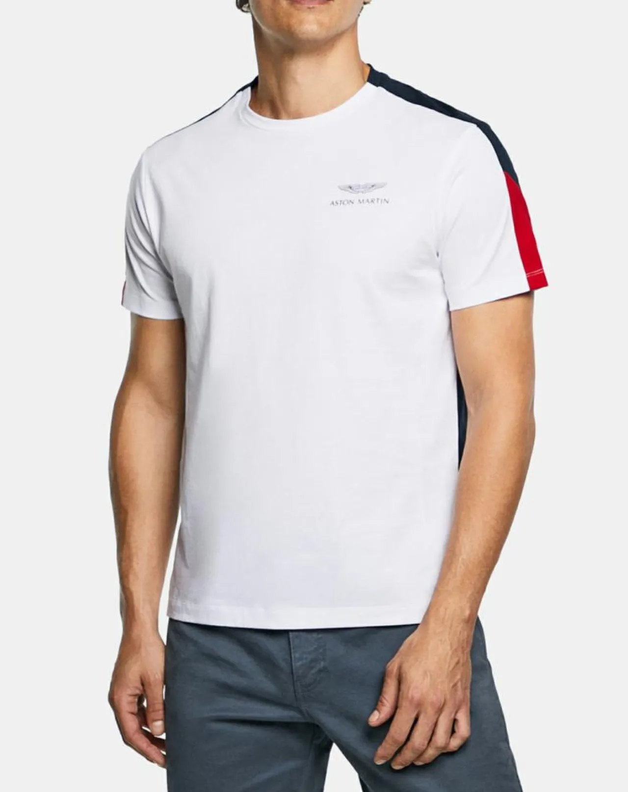 T-Shirt Bicolore Aston Martin Racing blanc/bleu