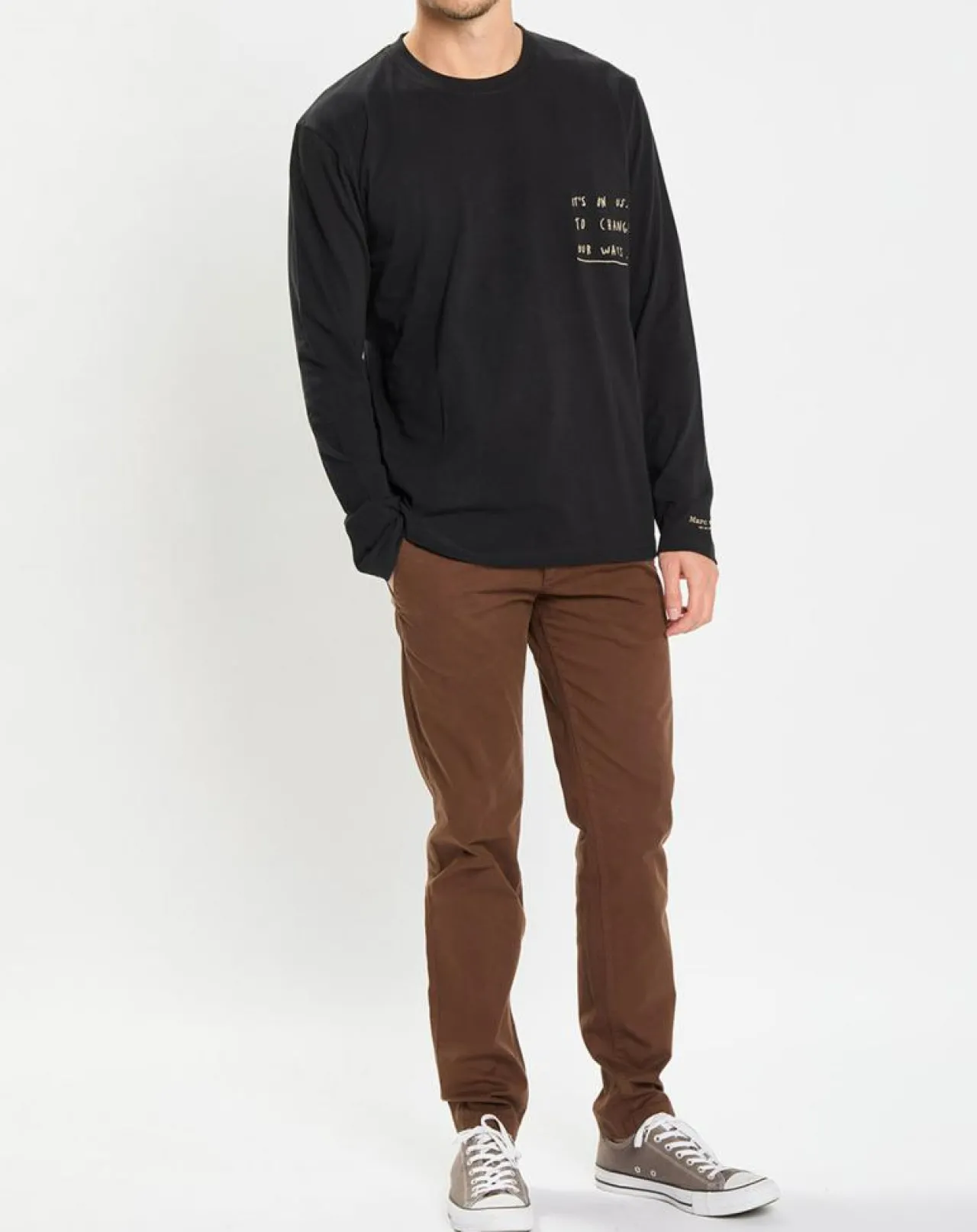 T-Shirt col rond Message noir