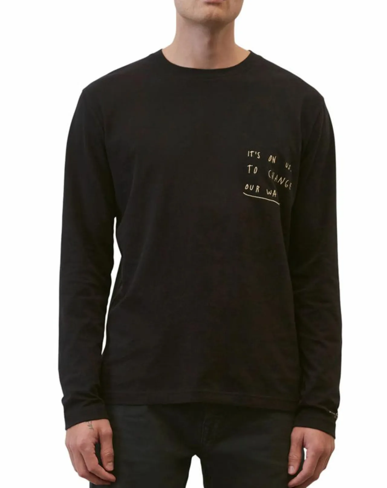 T-Shirt col rond Message noir