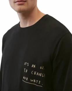 T-Shirt col rond Message noir