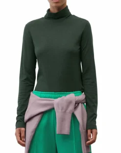 T-Shirt col roulé vert foncé