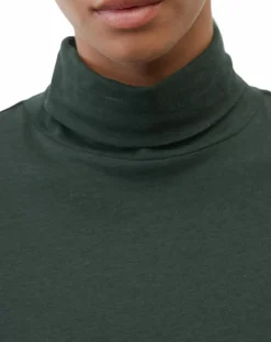 T-Shirt col roulé vert foncé
