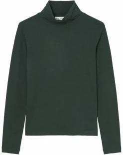 T-Shirt col roulé vert foncé