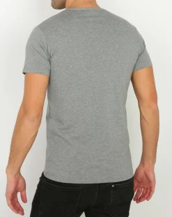 T-Shirt col V en Coton gris