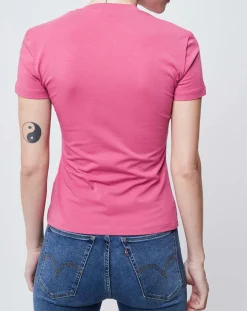 T-Shirt col V mauve