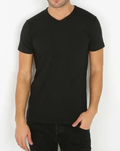 T-Shirt Col V noir