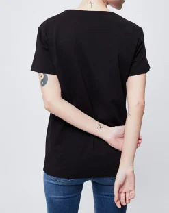T-Shirt Col v noir