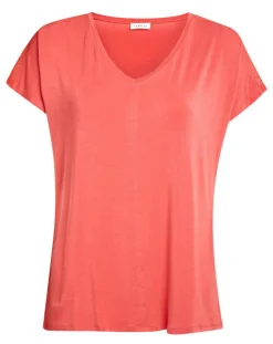 T-Shirt col V pêche